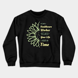 Social Worker Sunflower Design Gifts Crewneck Sweatshirt